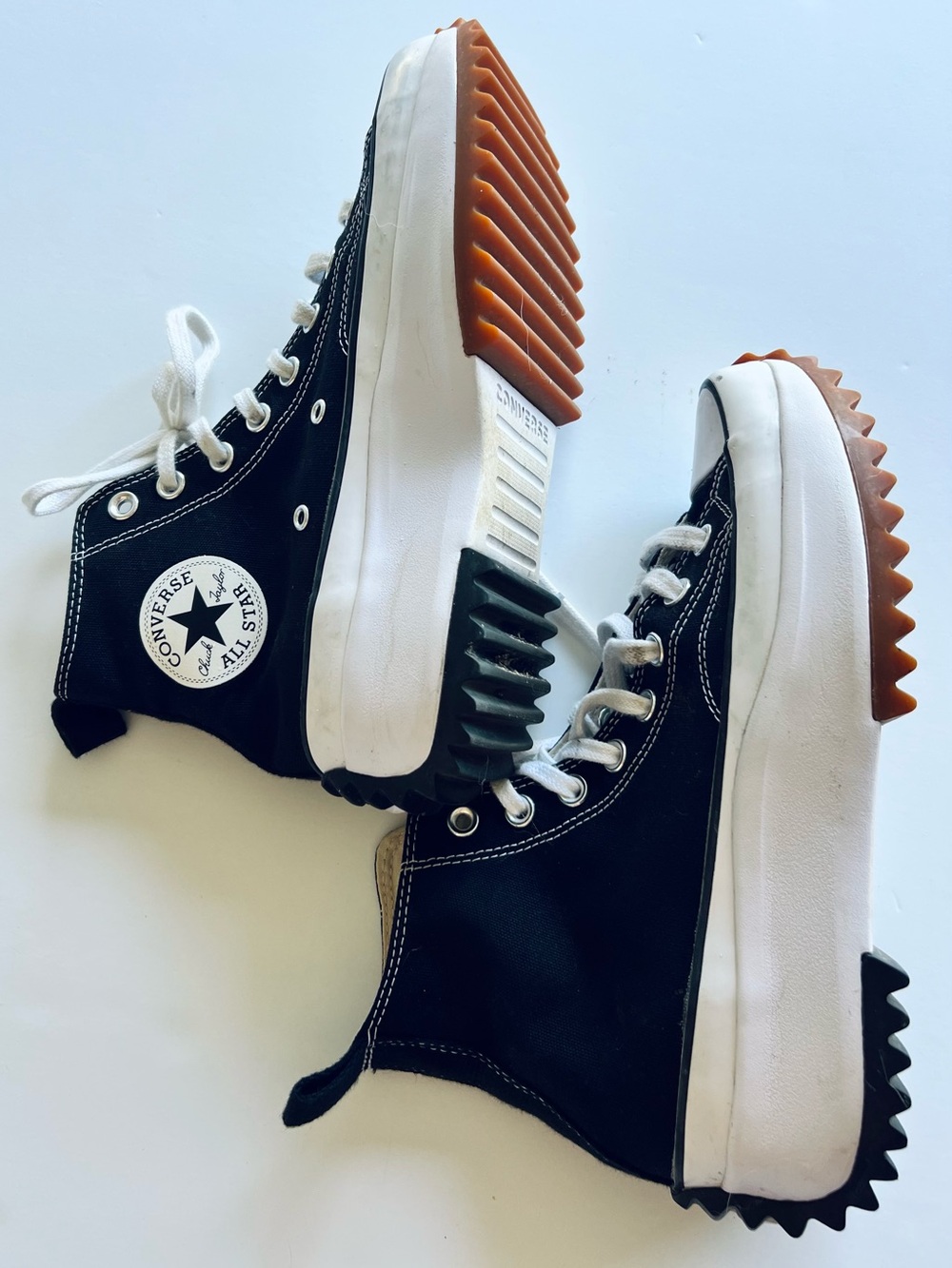 Converse Black High-Top Sneakers with Colorblock Ridged Soles